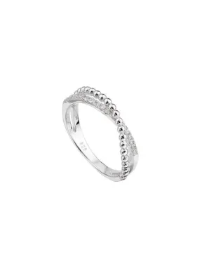 anillo itemporality cruzado plata