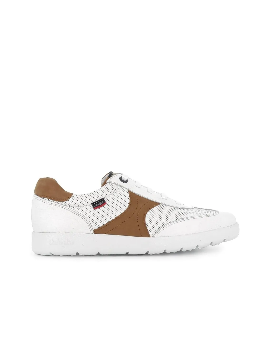 Deportivos piel combinada cordones hombre blanco contraste Callaghan