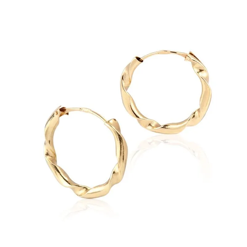 PENDIENTES ARO GALLONEADO 12mm ORO 18K
