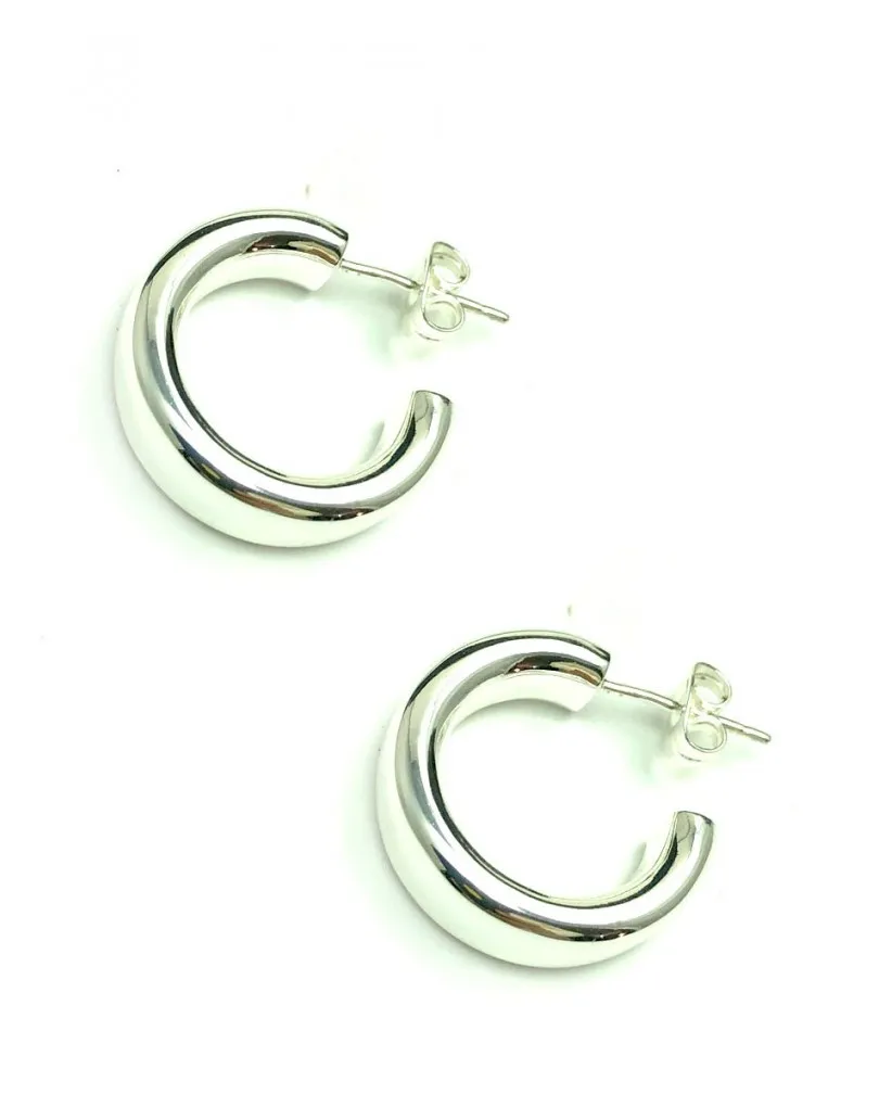 PENDIENTES DE ARO RODIO, ARO 19MM