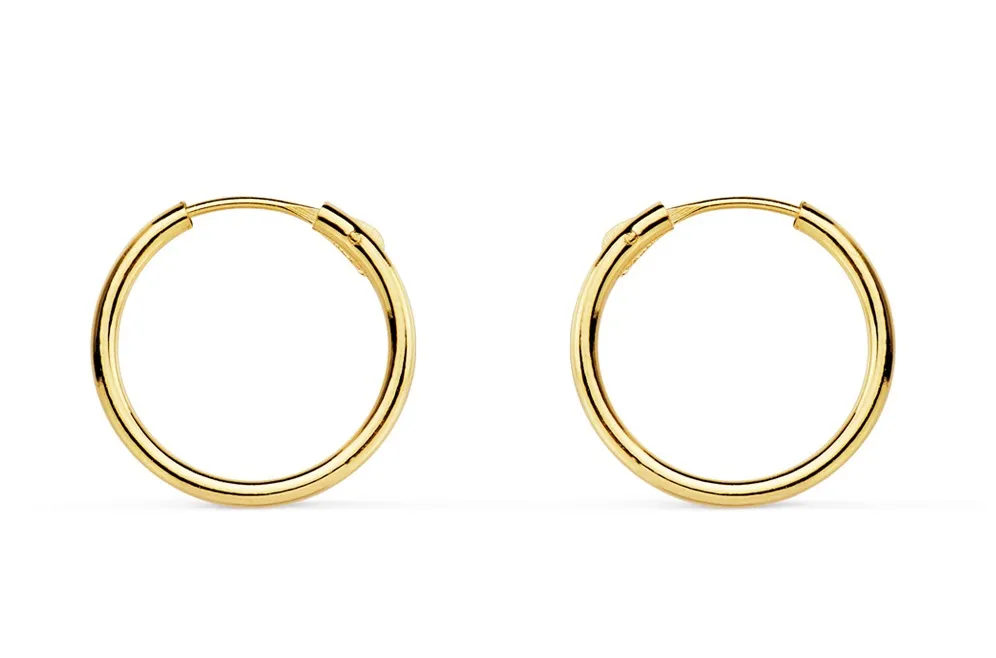 Pendientes Oro Aro 12 x 1,2 mm.