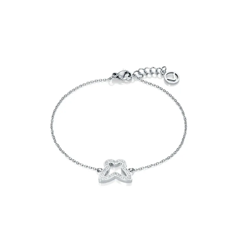 Pulsera Viceroy de acero con motivo de mariposa y circonitas 75103P01000