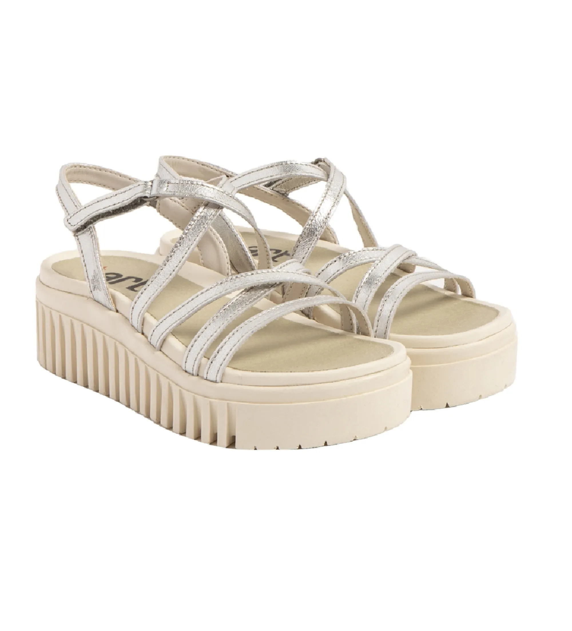 Sandalias de piel 1576F plateado
