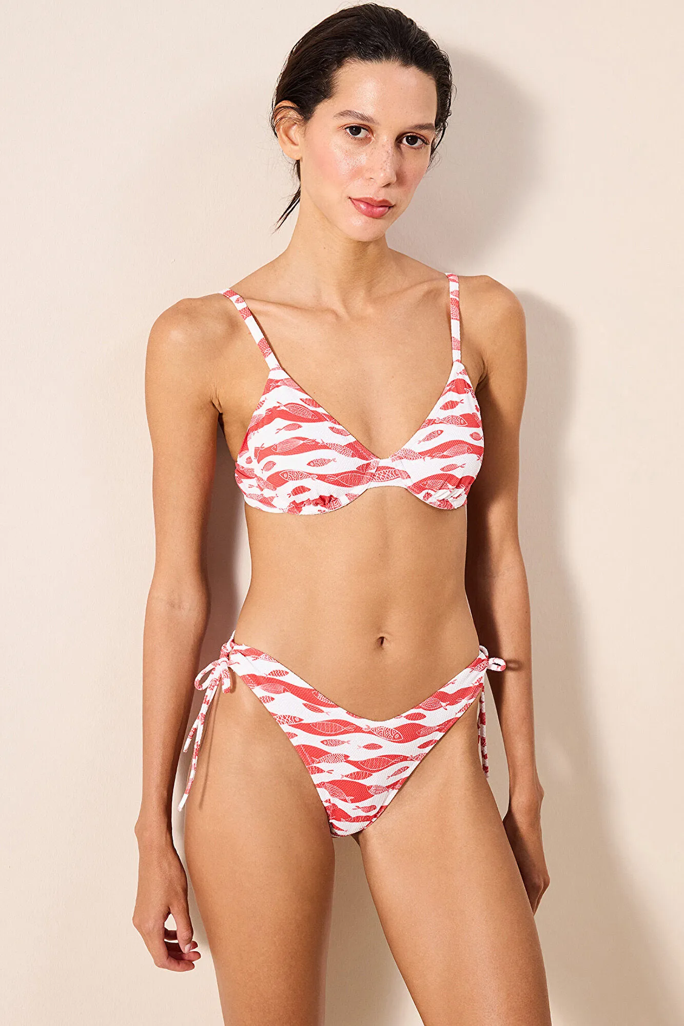 Top de bikini estampado