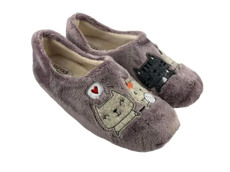 Vulladi | Zapatillas de casa cerradas mujer gatitos Petunia